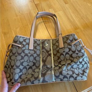 Coach Brown and Tan Shoulder Bag